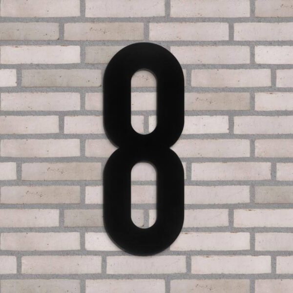 8 tal husnummer sort 40 cm
