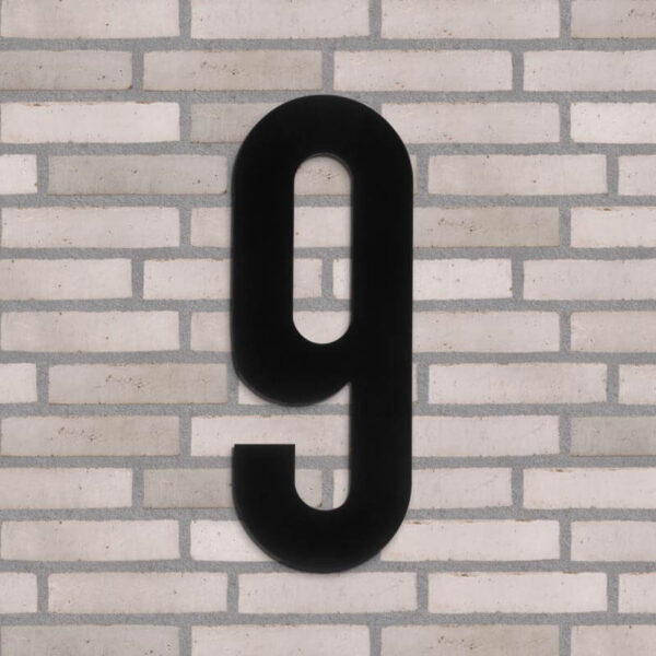 9 tal husnummer sort 40 cm